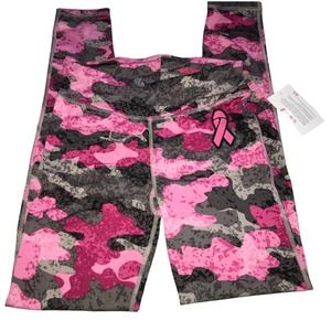 BREAST CANCER AWARENESS PINK & GRAY CAMO LEGGINGS MEDIUM